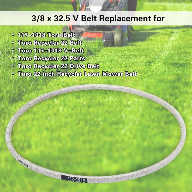 Dofank 117-1018 V-Belt Kevlar for Toro 22 inch Recycler Lawn Mower Belt 20330, 20339, 20370, 20371, 20377, 20378, 20379, Replace 117-1018 Toro Belt - Aramid Cord, 3/8'' x 32.5'' - Image 3